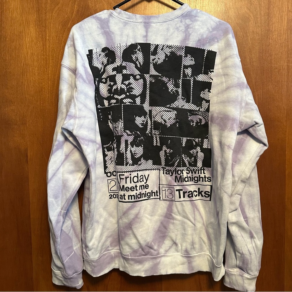 Taylor Swift Midnights Tie Dye Crewneck Sweatshirt Medium
